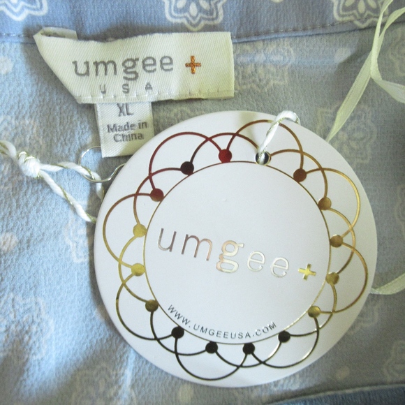 Umgee Top Floral Stripe Ruffle Sleeve Boho Peasant - Picture 8 of 8